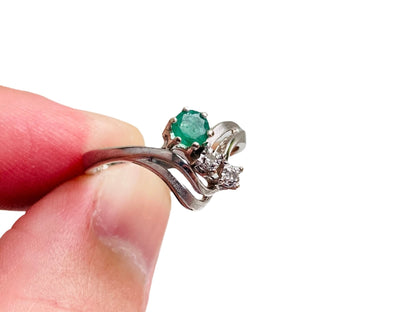 14ct Gold Emerald & Diamond Ring