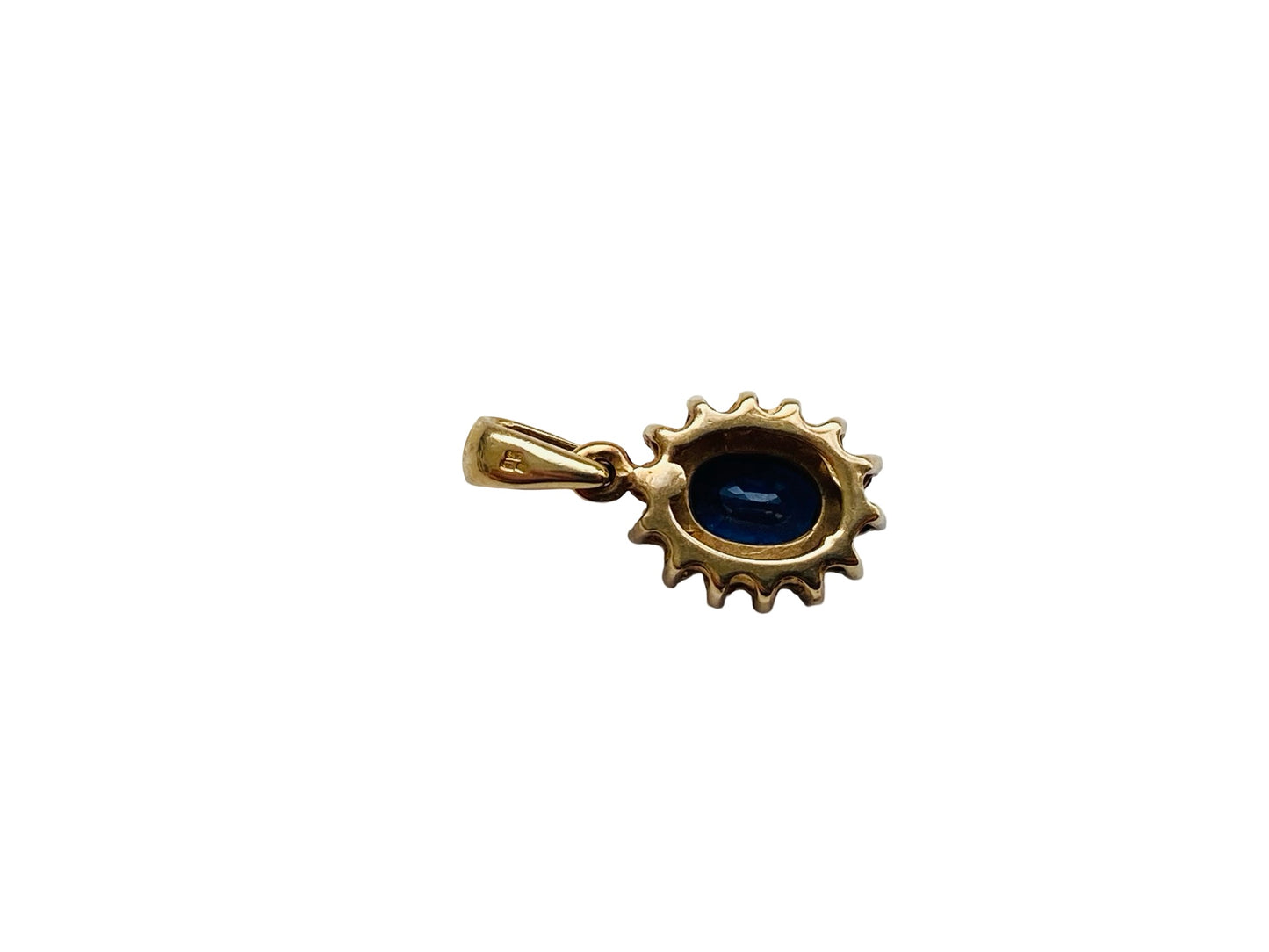 9ct Gold Sapphire & Diamond Pendant