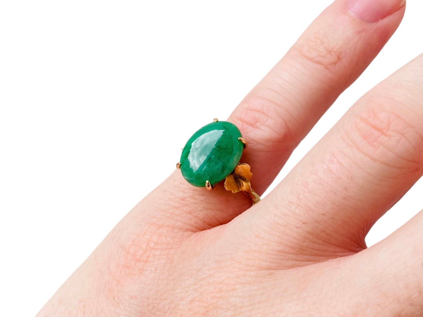 Vintage 14ct Gold Jade Ring