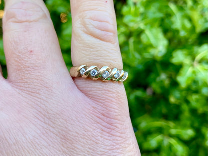 Vintage 9ct Gold Five-Stone Diamond Ring