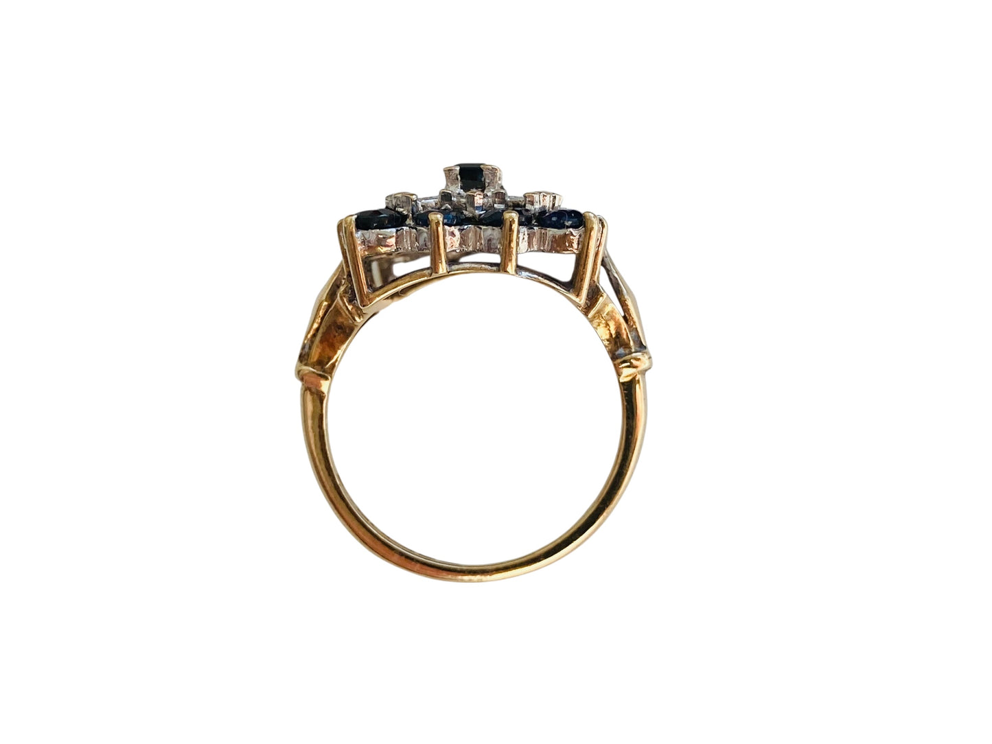 Vintage 9ct Gold Sapphire & Diamond Ring
