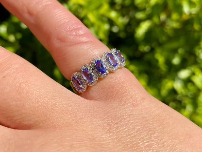 9ct Gold Tanzanite & Diamond Ring