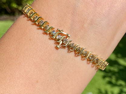 10ct Gold 3.80ct Champagne Diamond Bracelet