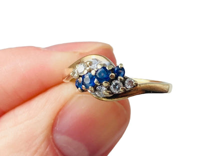 Vintage 9ct Gold Sapphire & Diamond Ring