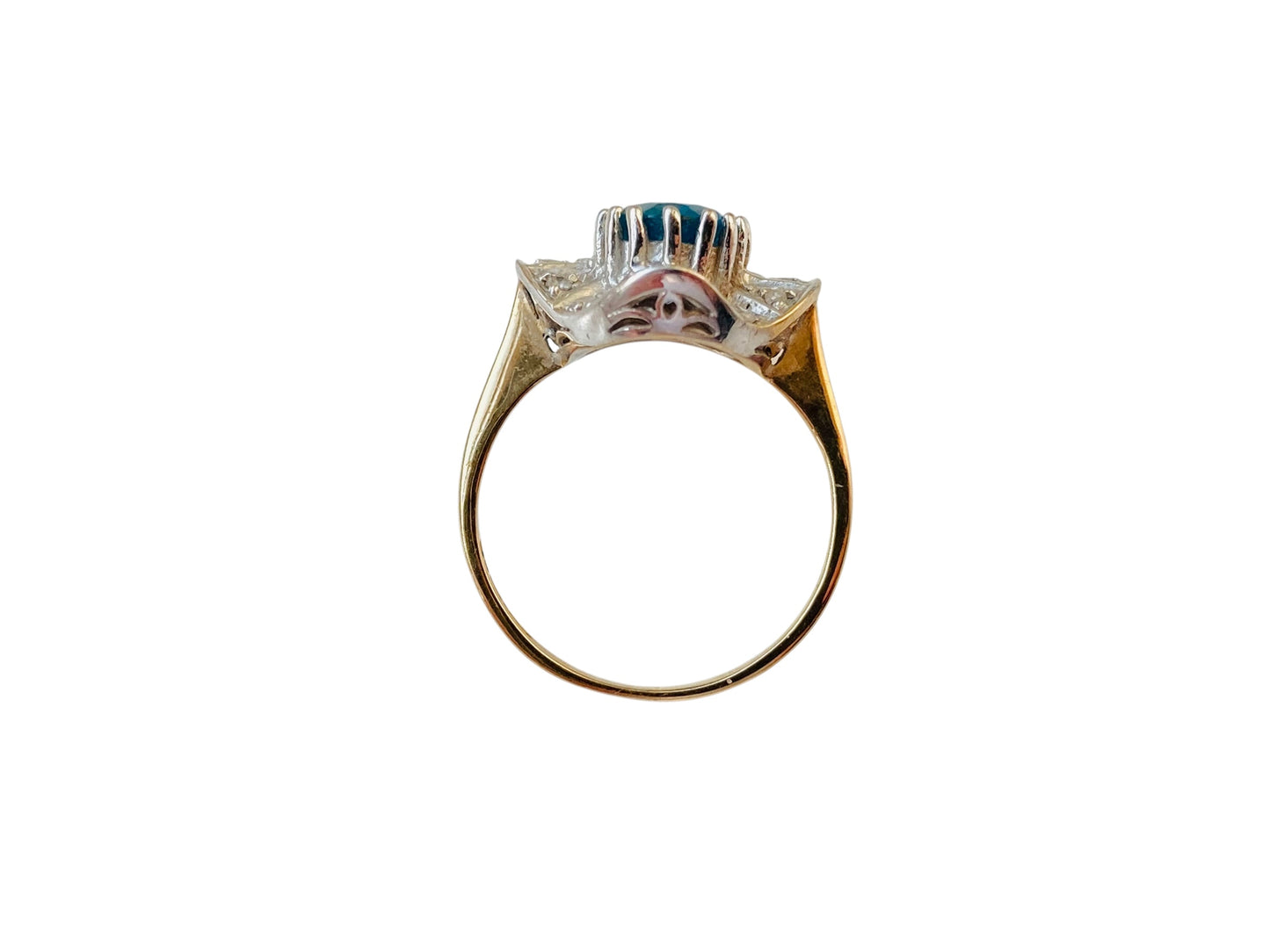 Vintage 9ct Gold Topaz & Diamond Ring