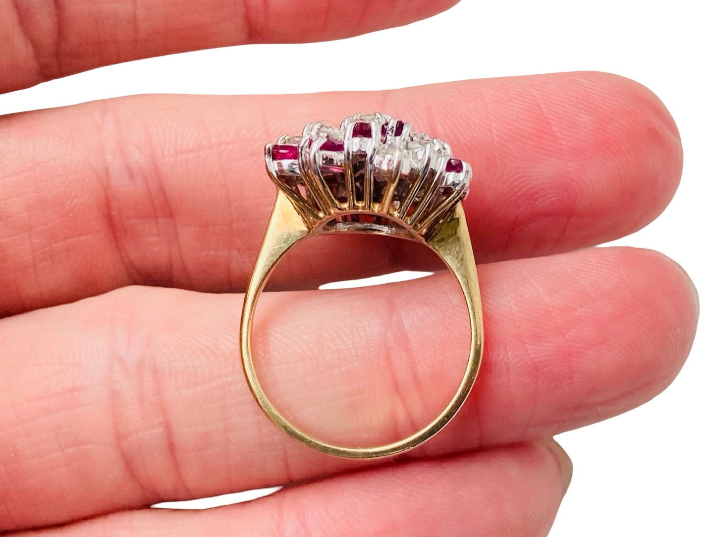 Vintage 9ct Gold Ruby & Diamond Ring
