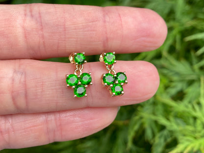 9ct Gold Diopside Earrings