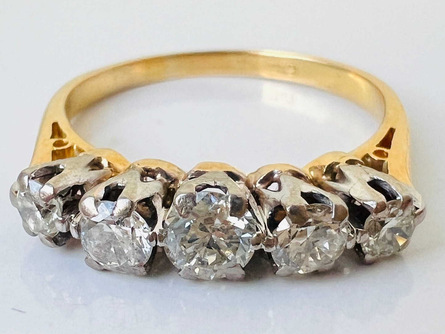 Vintage 18ct Gold Five-Stone Diamond Ring