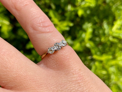 Antique 18ct Gold Three-Stone Diamond Ring