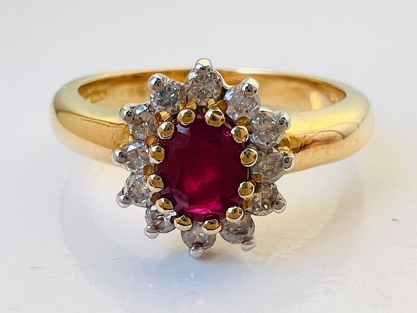 18ct Gold Ruby & Diamond Ring