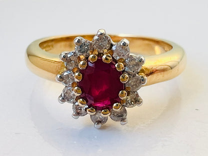 18ct Gold Ruby & Diamond Ring