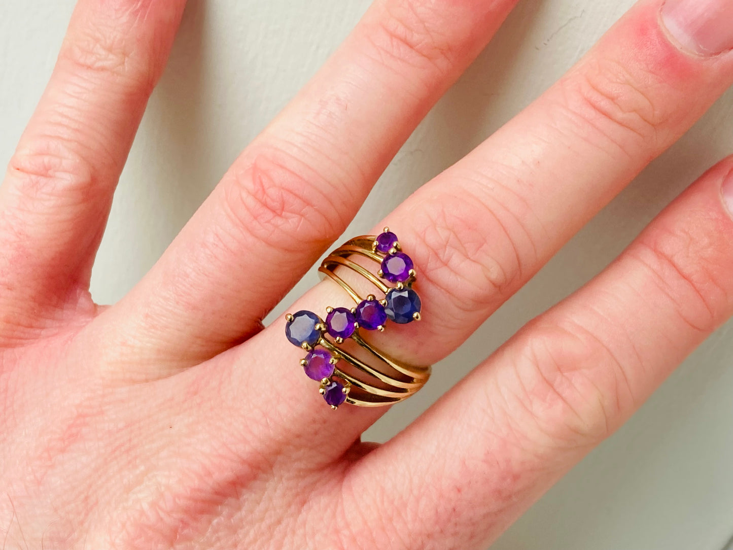 9ct Gold Amethyst & Iolite Ring