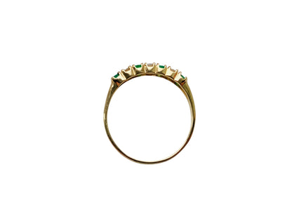 Vintage 9ct Gold Emerald & Diamond Ring