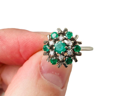 14ct Gold Emerald & Diamond Ring