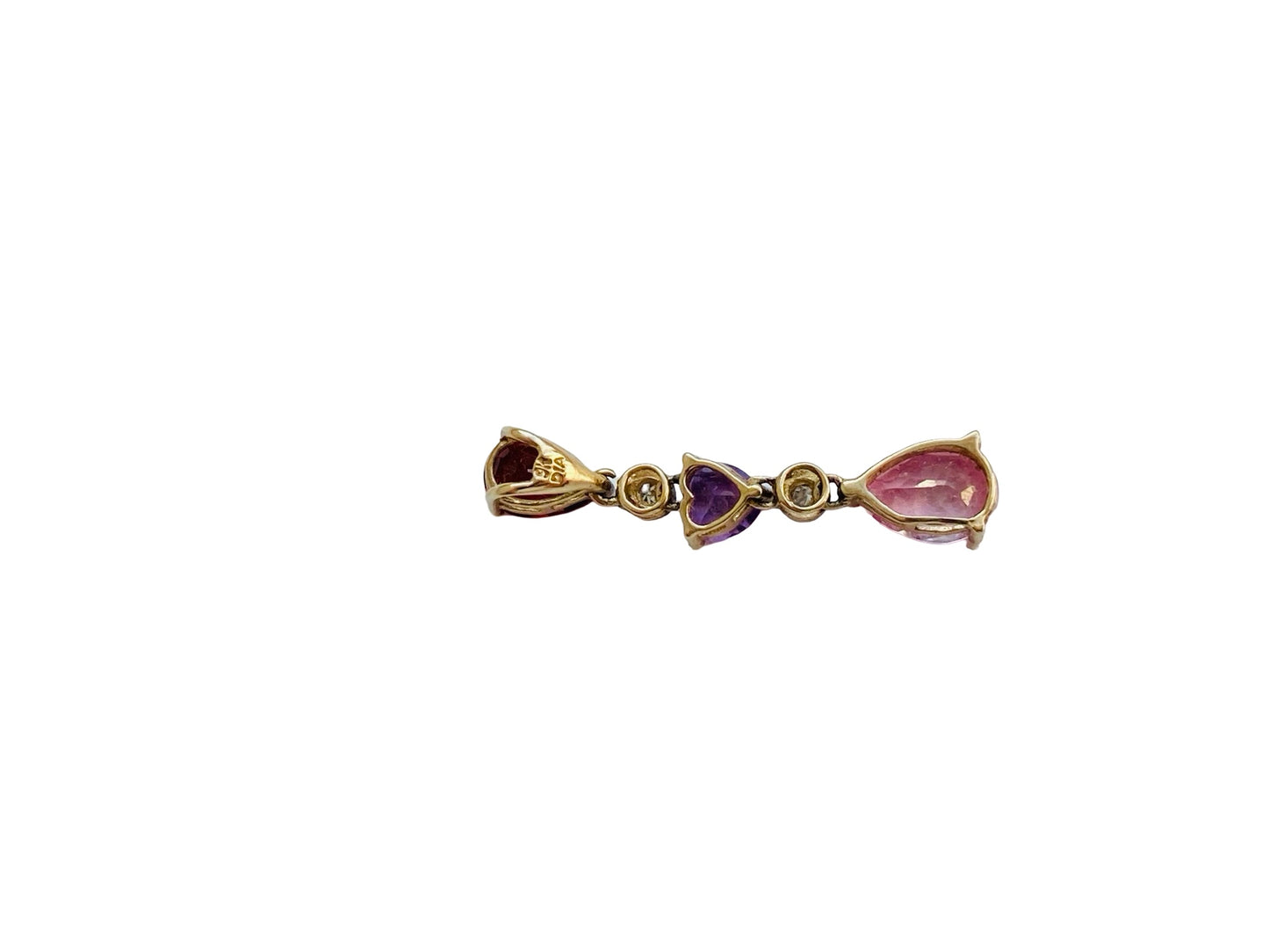 9ct Gold Garnet, Amethyst & Pink Sapphire Pendant