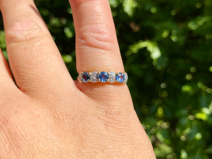 9ct Gold Sapphire & Diamond Ring