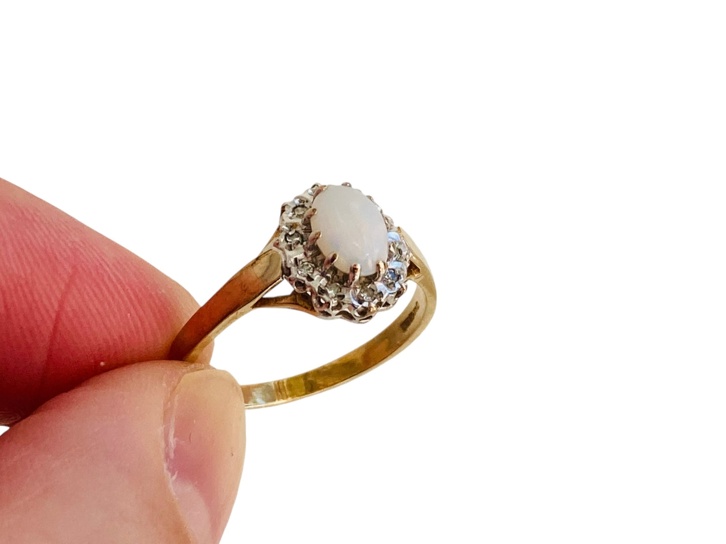 9ct Gold Opal & Diamond Ring