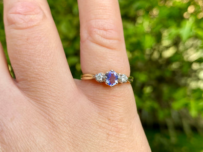 9ct Gold Tanzanite & Diamond Ring