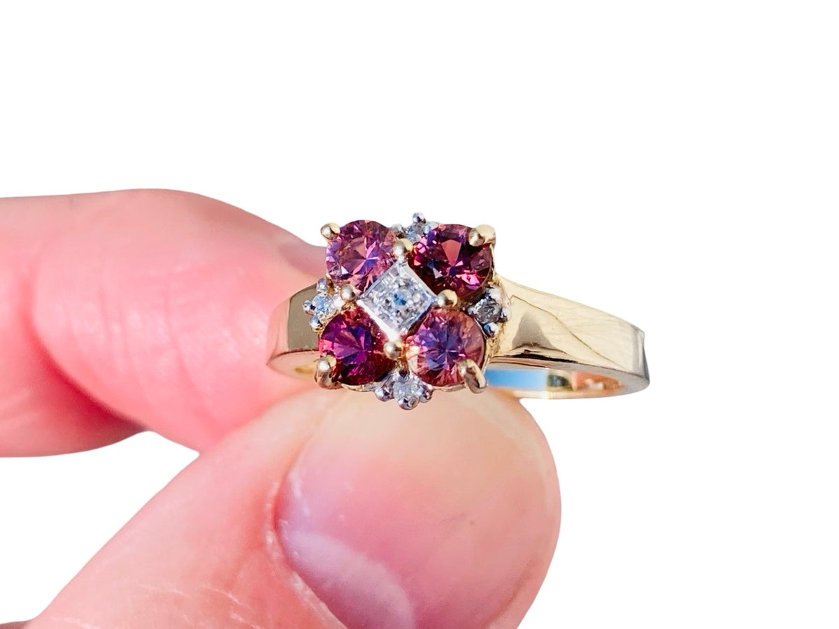 9ct Gold Tourmaline & Diamond Ring