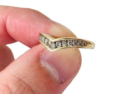 9ct Gold Diamond Wishbone Ring