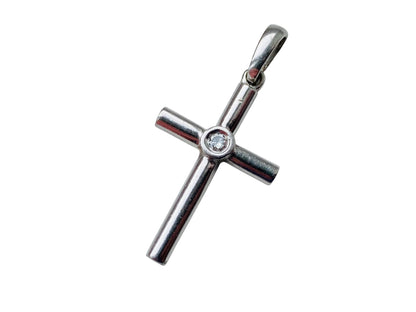 9ct Gold Diamond Cross Pendant