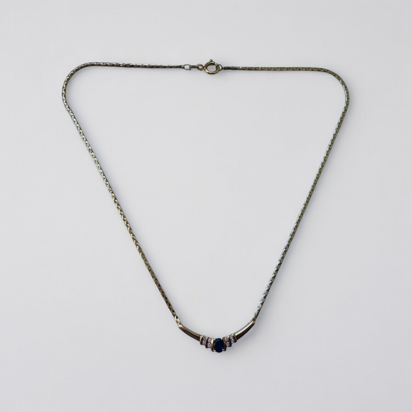 9ct Gold Sapphire & Diamond Necklace