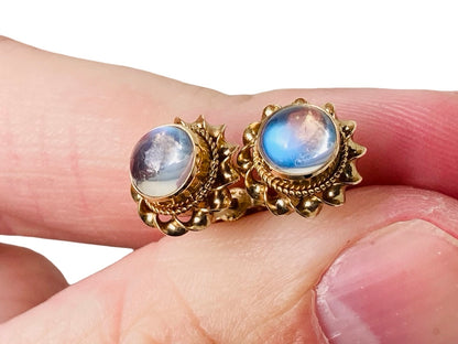 Vintage 9ct Gold Moonstone Earrings