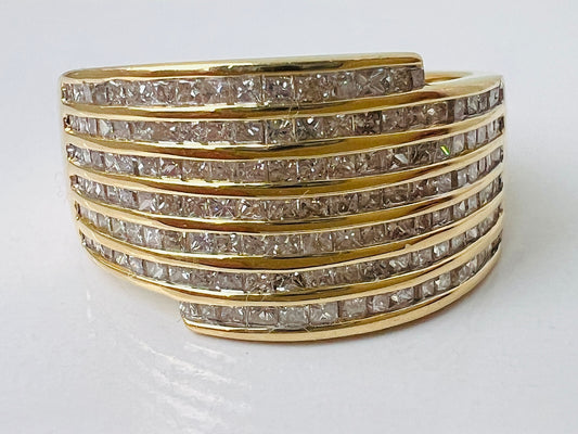 18ct Gold Pave Set Diamond Ring