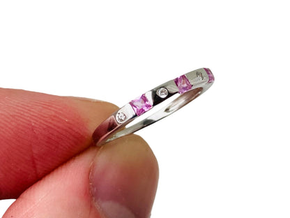 9ct Gold Pink Sapphire & Diamond Ring