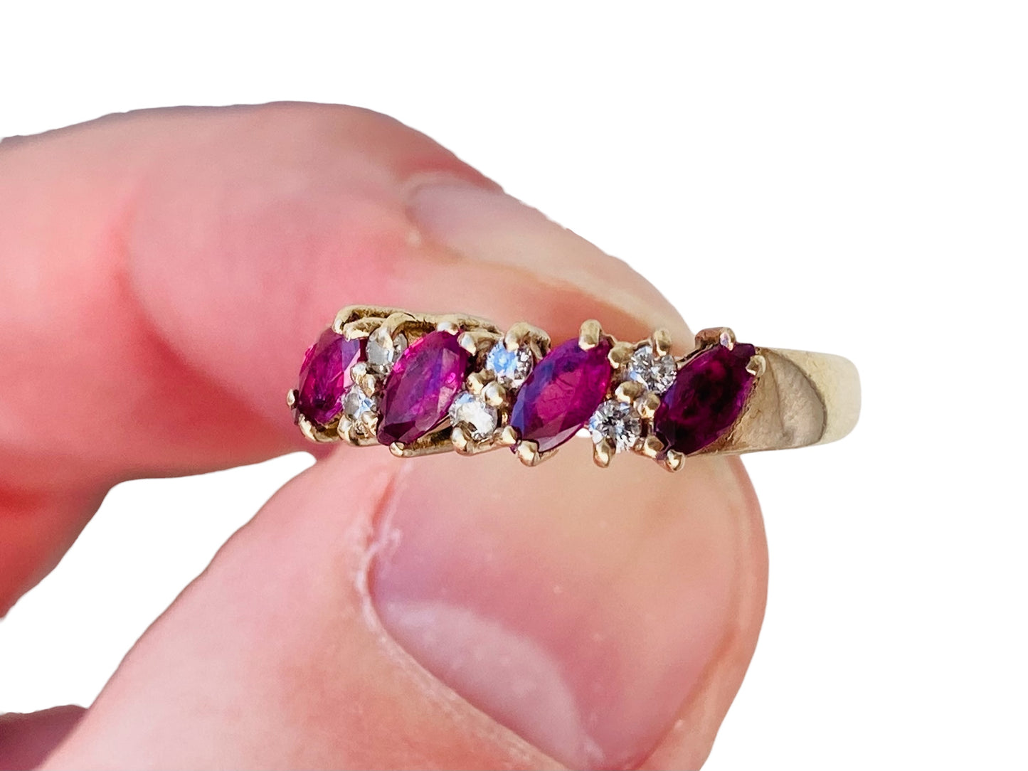 Vintage 9ct Gold Ruby & Diamond Ring