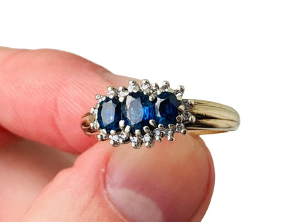 9ct Gold Sapphire & Diamond Ring