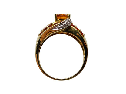 9ct Gold Citrine & Diamond Ring