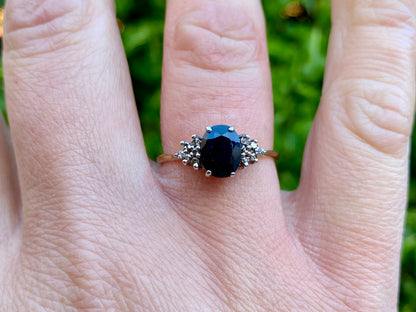 9ct Gold Sapphire & Diamond Ring