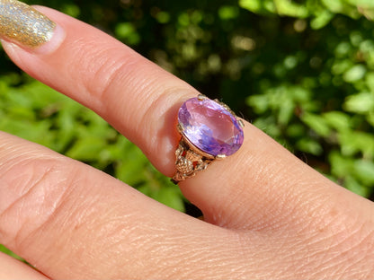 Vintage 9ct Gold Amethyst Ring