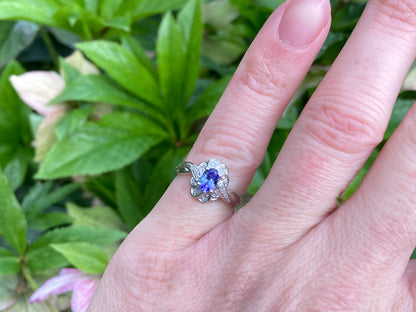 9ct Gold Tanzanite & Diamond Ring