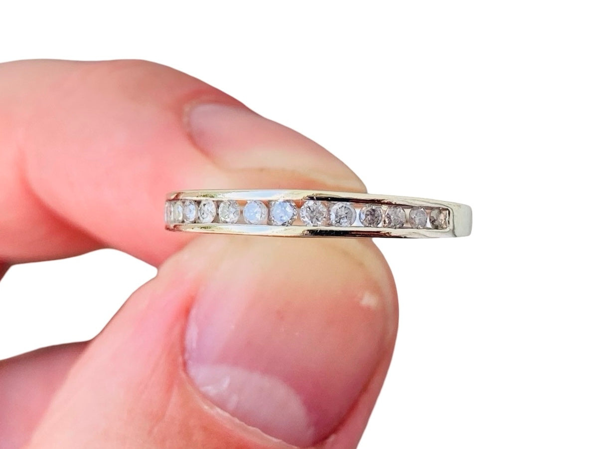 9ct Gold Diamond Band Stacking Ring