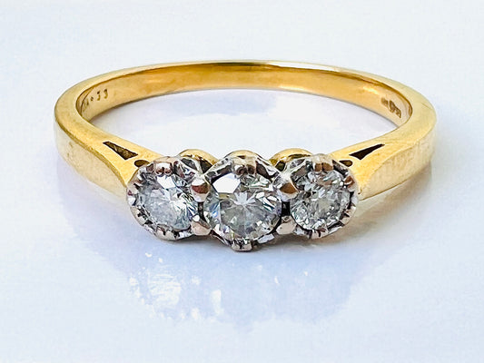 18ct Gold Three-Stone Diamond Ring