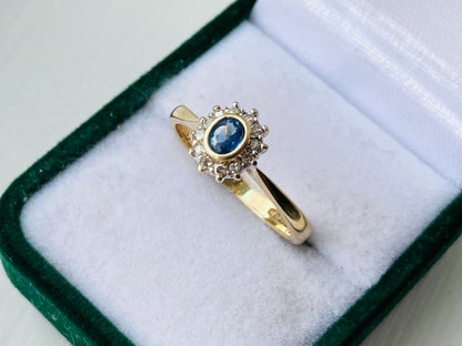 9ct Gold Sapphire & Diamond Ring