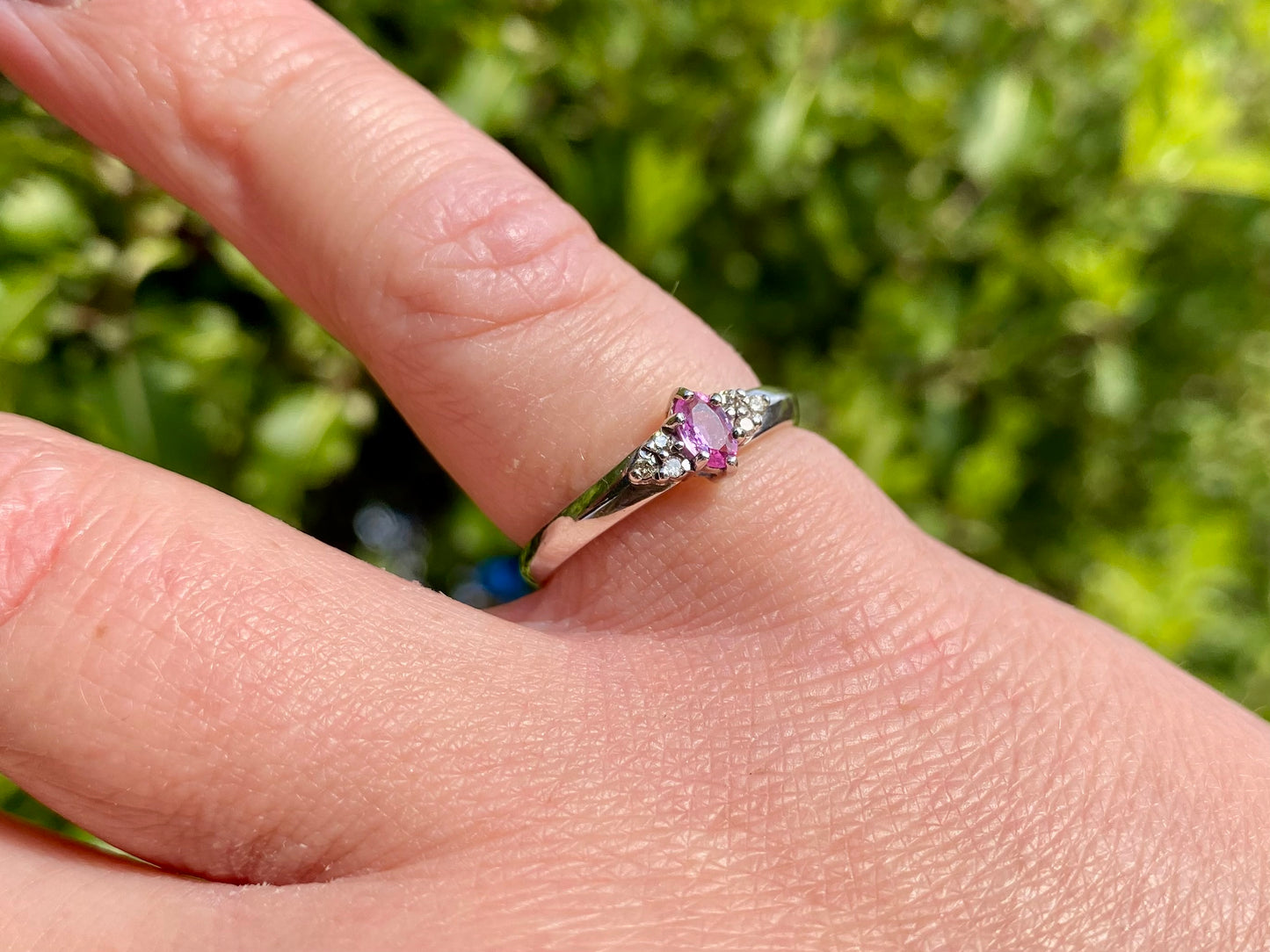 9ct Gold Pink Sapphire & Diamond Ring