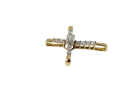 9ct Gold Diamond Cross Pendant