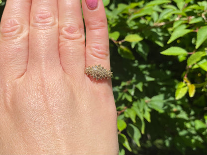 9ct Gold Champagne Diamond Cluster Ring