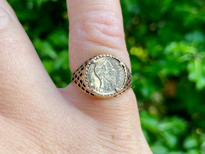 9ct Gold Coin Ring