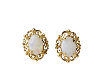 9ct Gold Opal Earrings