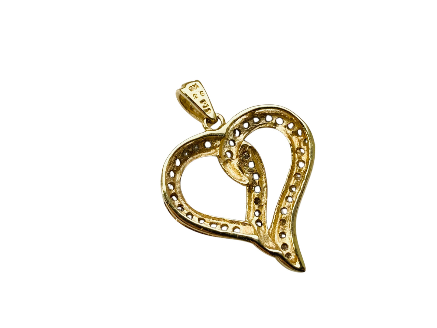 9ct Gold Diamond Heart Pendant