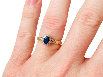 9ct Gold Sapphire & Diamond Ring