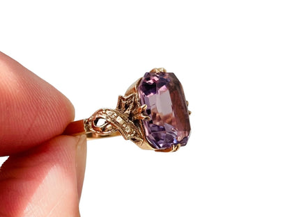 Vintage 9ct Gold Amethyst Ring