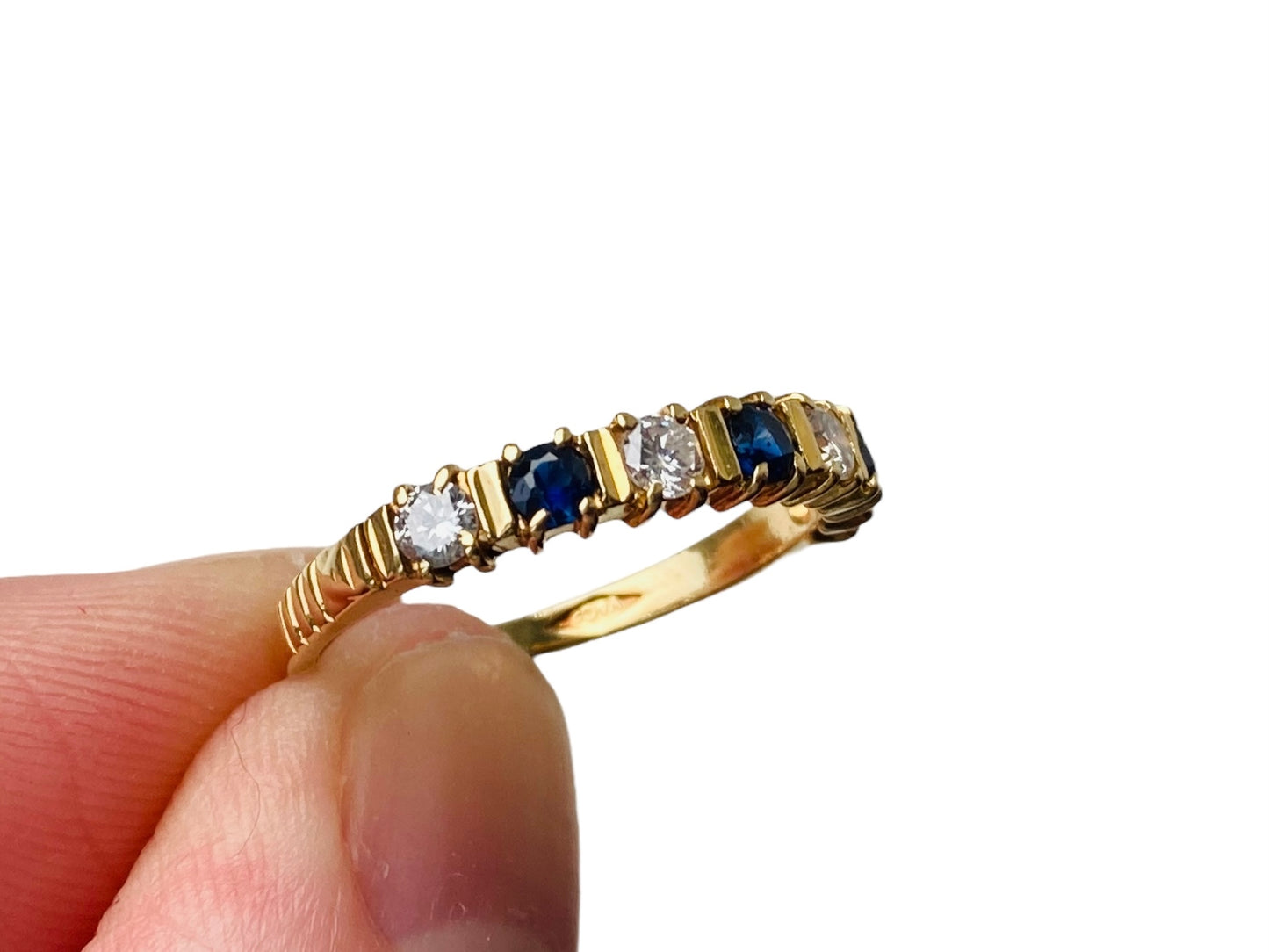 Vintage 18ct Gold Sapphire & Diamond Ring