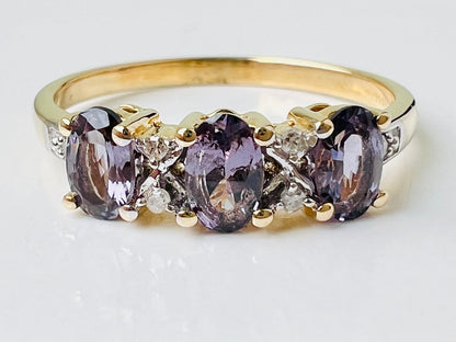 9ct Gold Spinel & Diamond Ring
