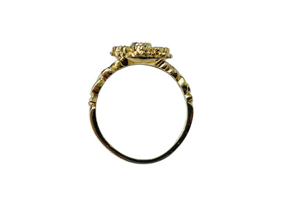 Vintage 18ct Gold Emerald & Diamond Ring