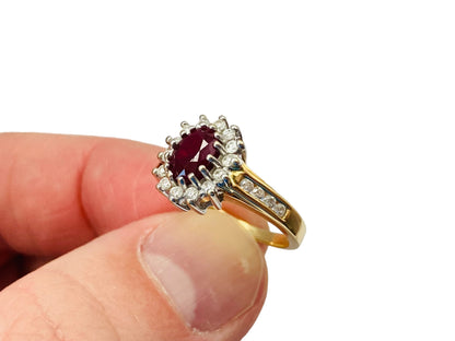 18ct Gold Ruby & Diamond Ring